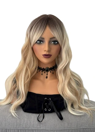 Wig lonue blonde mèches dorées frange rideaux, marca: givenza, estado: Muy bueno, 20,00 €, 21,70 € Protección al comprador Pro incluida