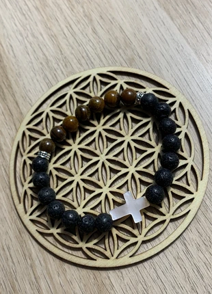 Bracelet homme Oeil de tigre et Pierre de lave, merk: Pierre, staat: Nieuw zonder prijskaartje, € 11,00, € 12,25 inclusief Kopersbescherming