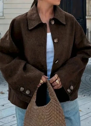 Veste Bomber Chic Blouson Manteau Hiver en laine marron old money, taille, merk: Aesthetic, staat: Heel goed, maat: S / 36 / 8, € 59,99, € 63,69 inclusief Kopersbescherming