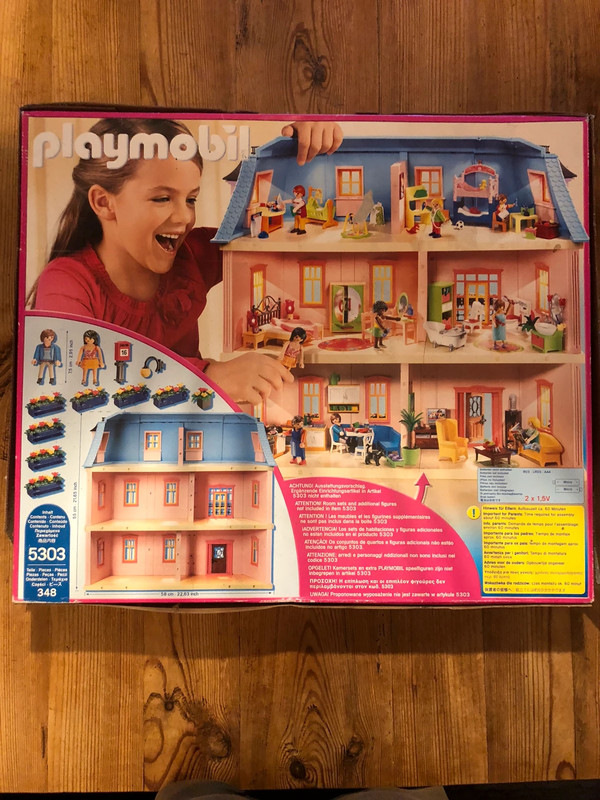 Maison Playmobil dollhouse 5303 escalier 5455 et lampes 6456