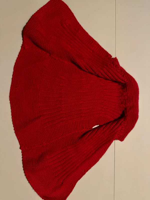 Strickjacke strickweste Weste Jäckchen rot Knöpfe Kragen 56 62 2