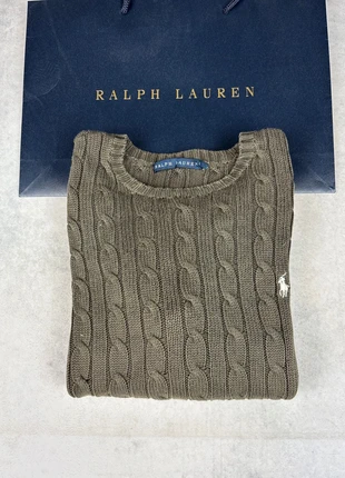 Pull torsadé col rond coton Ralph Lauren femme gris, taille L, merk: Ralph Lauren, staat: Heel goed, maat: L / 40 / 12, € 29,90, € 32,10 inclusief Kopersbescherming Pro