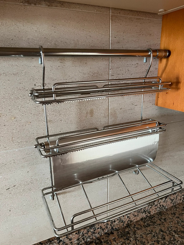 Suporte para rolos de cozinha inox 1