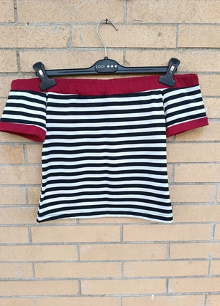 Maglietta crop con scollo a barca - Taglia L, marque: Shein, état: Neuf sans étiquette, taille: L / 40 / 12, 5,00 €, 5,95 € Protection acheteurs incluse