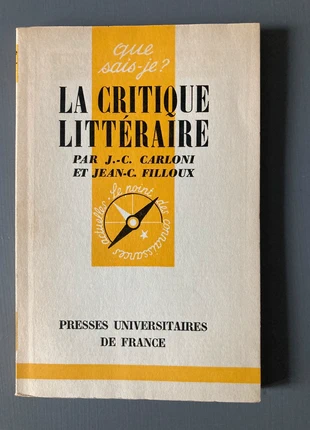 La critique littéraire - Carloni et Filloux, staat: Veelgebruikt, € 3,00, € 3,85 inclusief Kopersbescherming