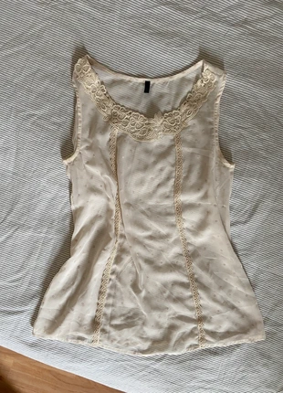 Boho-Vintage-Top, weiß, transparent see through, Ibiza-Stil mit Spitze & Punkten, merk: Vintage Dressing, staat: Heel goed, maat: S / 36 / 8, € 14,00, € 15,40 inclusief Kopersbescherming