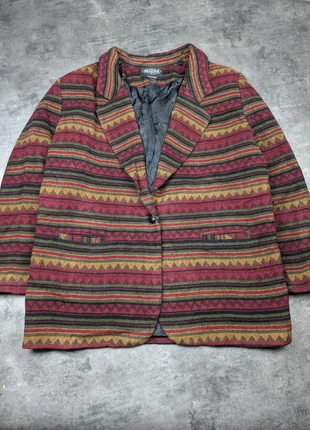 Manteau blazer 100% laine Braetan à motifs Aztec made in Ukraine vintage - size XL woman, marke: Vintage Dressing, zustand: Sehr gut, größe: XL / 42 / 14, 13,90 €, 15,30 € inklusive Vinted-Käuferschutz