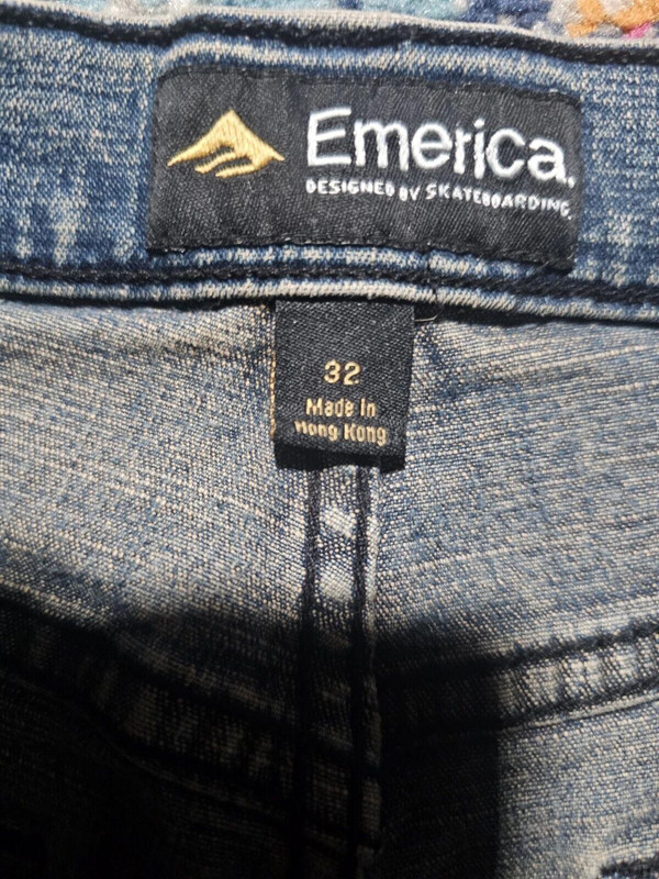 Emerica Classic Stretch Skateboard Blue Denim Jeans 32 4