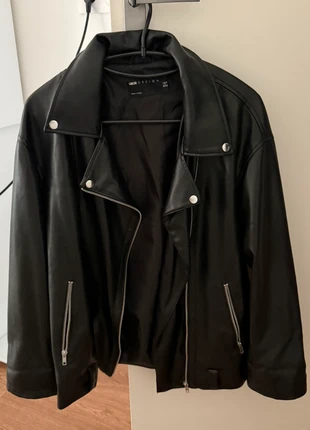 Veste en cuir noir oversized, brand: ASOS Design, condition: New without tags, size: XXS / 32 / 4, €13.00, €14.35 includes Buyer Protection
