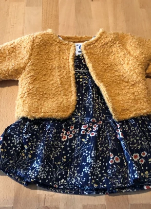 Robe et gilet, marca: Mots d'enfants, estado: Novo sem etiquetas, tamanho: 1-3 meses / 56 cm, €3.00, €3.85 inclui Proteção do Comprador
