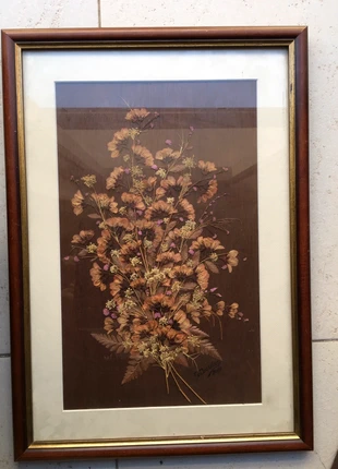 Quadro de Flores Prensadas Vintage, marca: Vintage, estado: Muito bom, €10.00, €11.20 inclui Proteção do Comprador