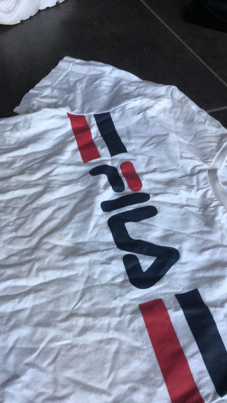 Tee shirt cheap fila blanc homme