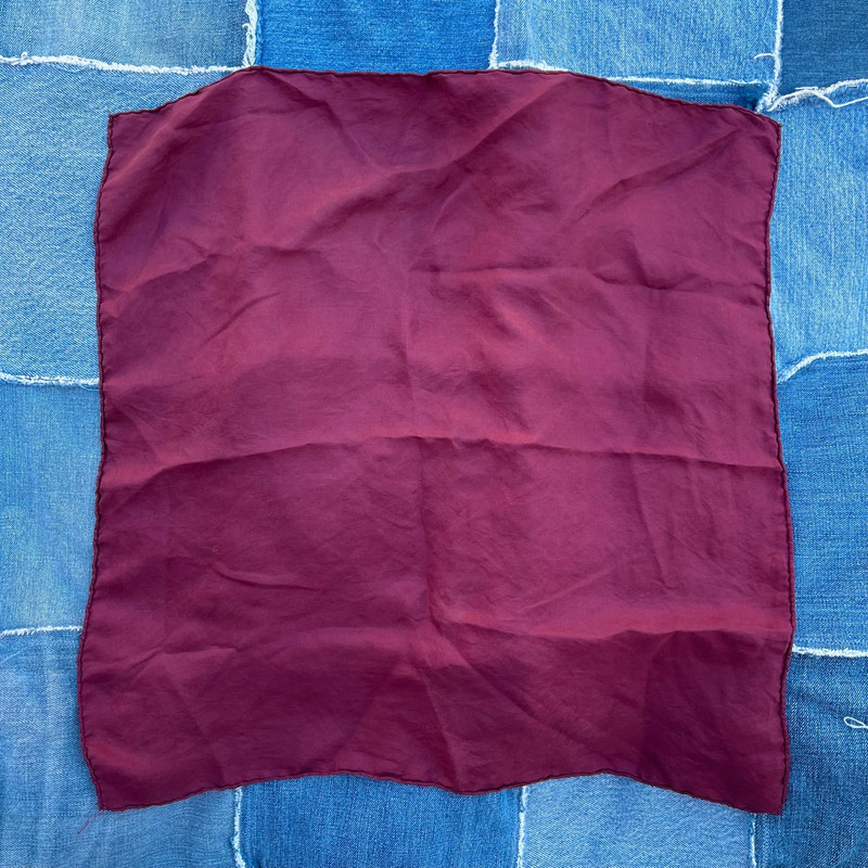 Unbranded | Vintage Plain Maroon Red Silk Bandana Square Scarf Kerchief 2