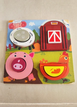 Puzzle en bois animaux de la ferme, marque: Inconnu, état: Bon état, 2,00 €, 2,80 € Protection acheteurs incluse