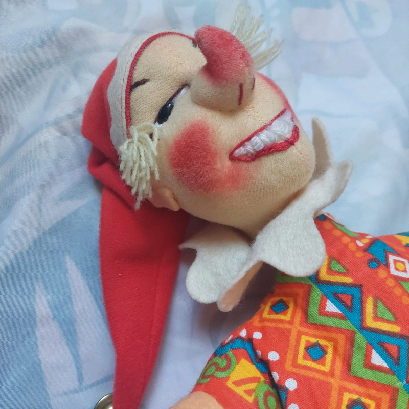 Rare Handmade Clown Elf Doll 5