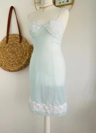 Fond de robe vintage en nylon bleu ciel, brand: Vintage, condition: Good, size: XS / 34 / 6, €13.90, €15.30 includes Buyer Protection