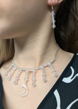 Moonnecklace with pearls and matching earrings, zustand: Neu, 16,00 €, 17,50 € inklusive Vinted-Käuferschutz