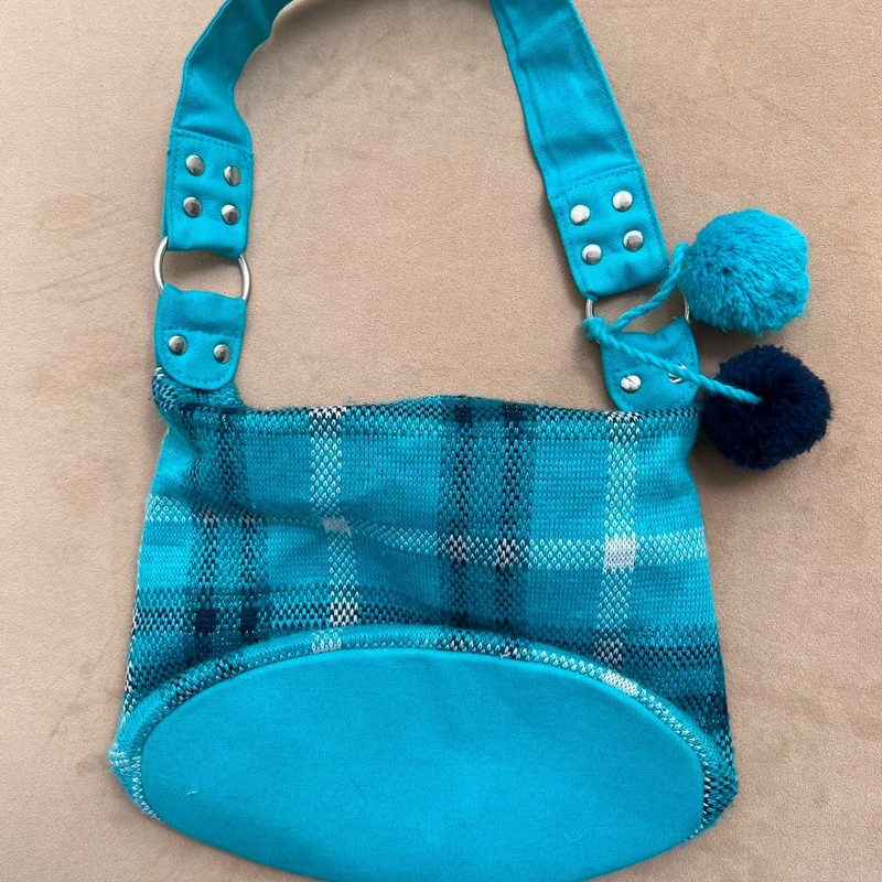 vintage y2k plaid print fuzzy mini bag 3