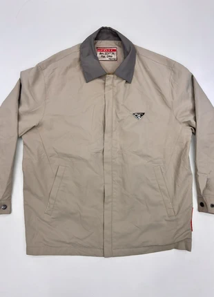 Prada Sport jas (beige/greige met grijze kraag), marca: Prada, estado: Muito bom, tamanho: L, €140.00, €147.70 inclui Proteção do Comprador