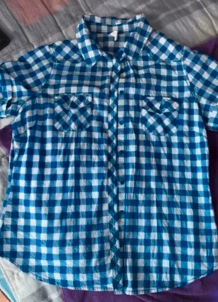 Chemise femme carreaux bleu et blanc , estado: Muy bueno, tamaño: XL / 42 / 14, 3,00 €, 3,85 € Protección al comprador incluida