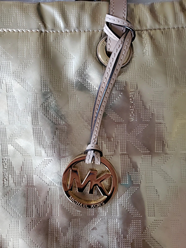 Michael kors metallic gold 2025 tote bag