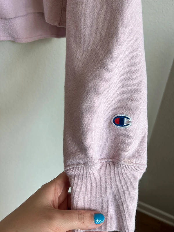 Pink Cropped Champion Crewneck 3