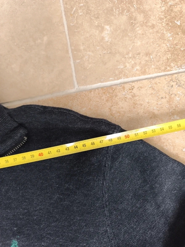 Pull quart zip camionneur gris foncé logo vert Ralph Lauren homme L excellent état - photo numéro 9