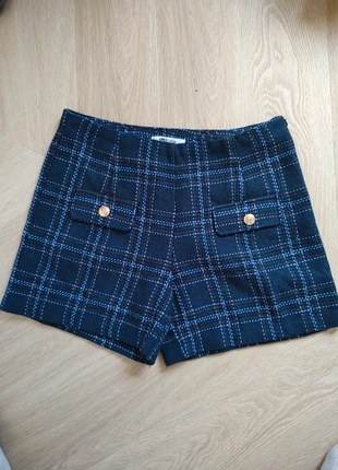 Korte broek donkerblauw geruit boucle ONLY maat 40 / L, marca: ONLY, estado: Muy bueno, tamaño: L / 40 / 12, 4,99 €, 5,94 € Protección al comprador incluida