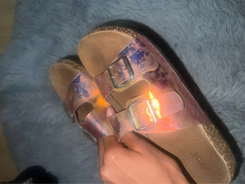 Iridescent Two Strap Sandals 2
