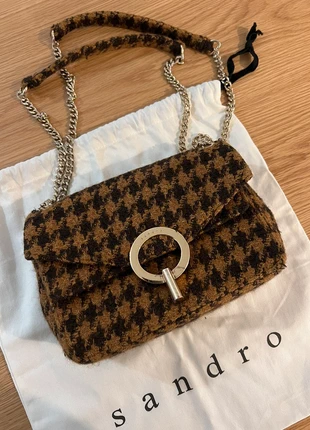 Sac Sandro Yza en tweed noir/marron, brand: Sandro, condizioni: Ottime, €75.00, €79.45 include la Protezione acquisti