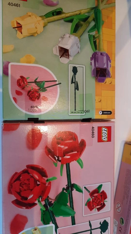 Lego Fiori Bouquet 10280, Rose Rosse 40460, Tulipani 40461 e