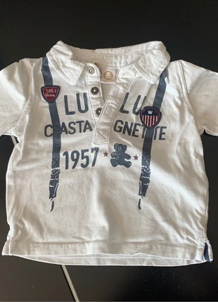 T-shirt ML Lulu fausses bretelles 12 mois, marque: Lulu Castagnette, état: Bon état, taille: 9-12 mois / 74 cm, 3,50 €, 4,38 € Protection acheteurs incluse