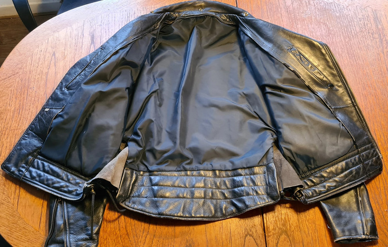 Vintage 1950's Classic Leather (Perfecto style) US Motorcycle Cop Jacket Black 44 XL 4