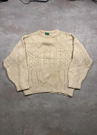 Pull Aran Canda Vintage Irish Wool en pure laine Beige en maille torsadée taille M, brand: Canda, condition: Very good, size: M, €34.99, €37.44 includes Buyer Protection