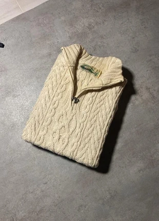 Pull Half zip Aran Craft Vintage Irish Wool en 100% pure laine Beige en maille torsadée taille M, brand: Aran Crafts, condition: Very good, size: M, €59.99, €63.69 includes Buyer Protection