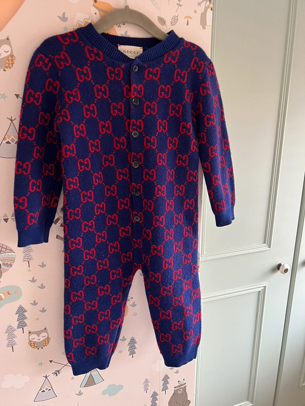Gucci GG Wool Blue Red Romper Vinted