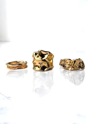 Lot de 3 bagues dorées CHROME – ajustables – acier inoxydable, marke: CHROME, zustand: Sehr gut, größe: Größenverstellbar, 10,90 €, 12,15 € inklusive Vinted-Käuferschutz