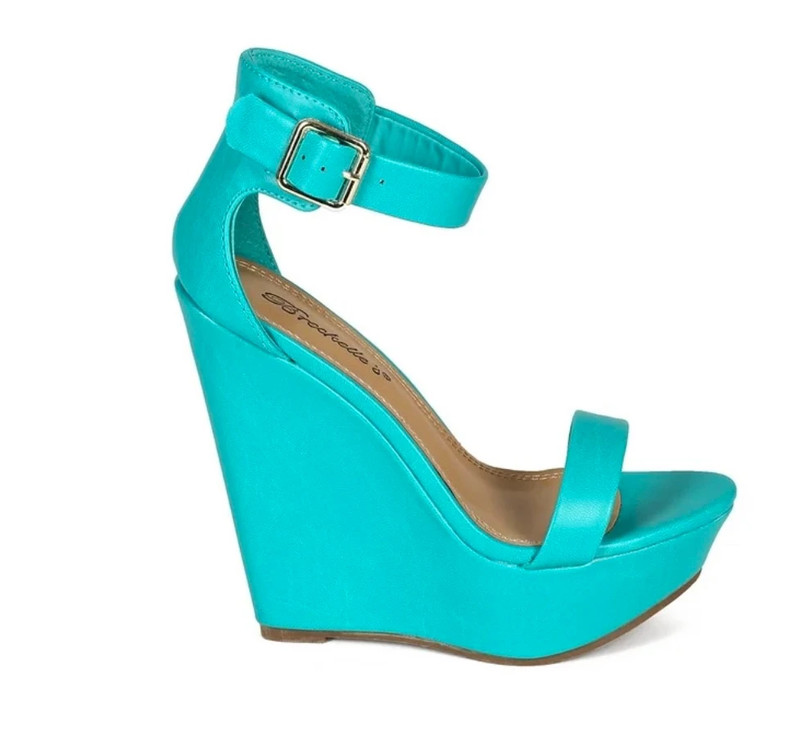 Teal Platform Wedges 2