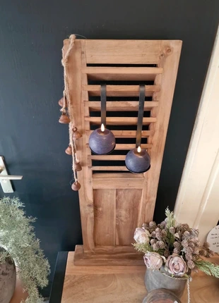 Robuust teak houten louvreluik XL, merk: vanEtje Stoer wonen Collectie, staat: Nieuw zonder prijskaartje, € 54,95, € 58,40 inclusief Kopersbescherming