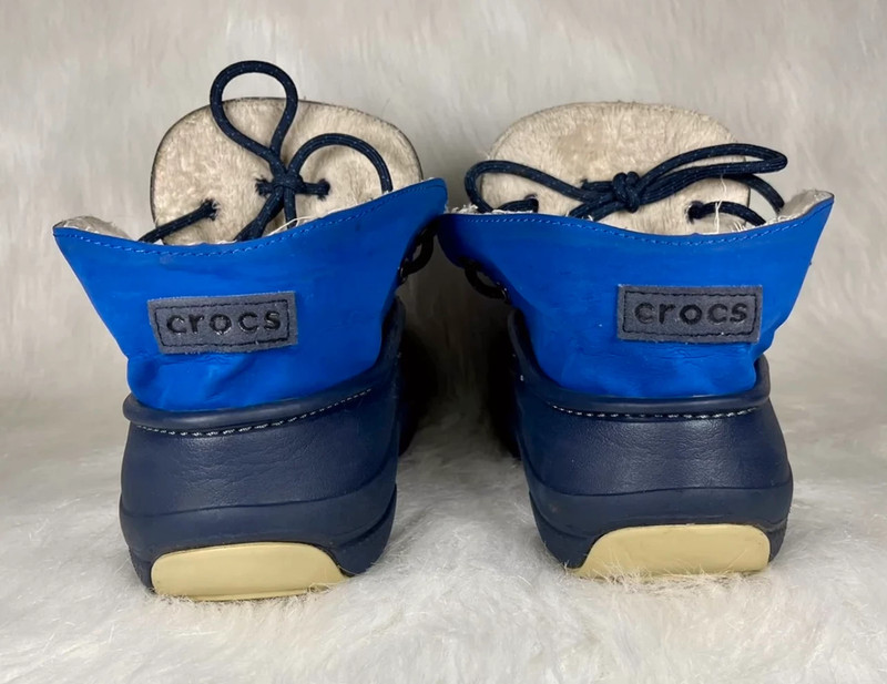 Crocs Blitzen Convertible Lined Boots Shoes Kids Juniors J1 Blue Vinted