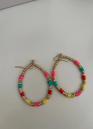 Boucle d’oreille créole dorée perler coloré, marque: Tape à l'œil, état: Neuf sans étiquette, 3,00 €, 3,85 € Protection acheteurs incluse