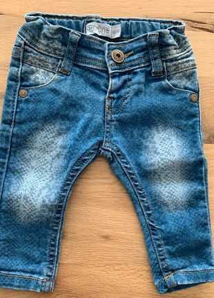 Jeansbroek blauw met slangenprint van Dirkje, marca: Dirkje, estado: Muy bueno, tamaño: 3-6 meses / 62 cm, 3,50 €, 4,38 € Protección al comprador incluida