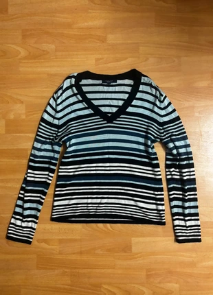 Vintage Debenhams stripe knitted long sleeve V neck jumper top Size 14, brand: Debenhams, condition: Very good, size: M / UK 12-14, £7.50, £8.58 includes Buyer Protection