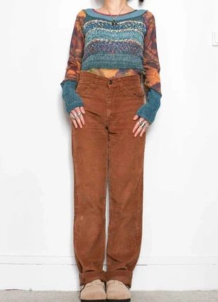 Brown corduroy trousers | Pantalon droit en velours côtelé, marque: Vintage, état: Bon état, taille: XS / 34 / 6, 10,00 €, 11,20 € Protection acheteurs (Pro) incluse