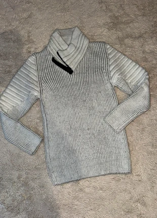 Pull chaud garçon 10 ans gris chiné, col zippé, condition: Very good, size: 10 years / 140 cm, €8.00, €9.10 includes Buyer Protection