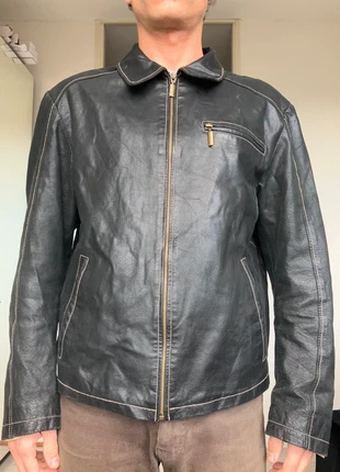 Real leather jacket in perfect condition, merk: Vintage Dressing, staat: Nieuw zonder prijskaartje, maat: L, € 59,00, € 62,65 inclusief Kopersbescherming