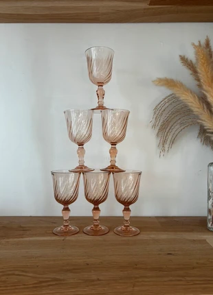 Vintage lot de 6 verres à vin Luminarc Rosaline, marque: Luminarc, état: Très bon état, 21,60 €, 23,38 € Protection acheteurs incluse