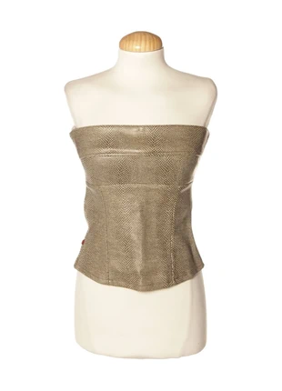 strapless vintage faux leather animal print corset, brand: Vintage Dressing, condizioni: Ottime, taglia: L / IT 44 / EU 40, €18.00, €19.60 include la Protezione acquisti