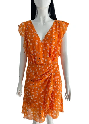 👗 Vestido Floral / Robe Femme - Mango - Tamanho M Novo com Etiquetas Laranja Vibrante ! 🧡, marca: Mango, estado: Novo com etiquetas, tamanho: M / 38 / 10, €11.00, €12.25 inclui Proteção do Comprador