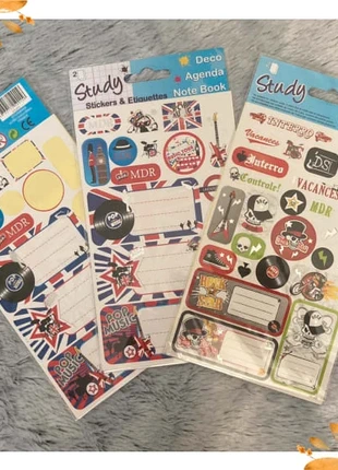 🤍 7 planches d’étiquettes et stickers Angleterre/Rock, merk: Study, staat: Nieuw zonder prijskaartje, € 3,00, € 3,85 inclusief Kopersbescherming